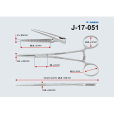 J-17-051 Зажим кровоостанавливающий, зубчатый, прямой№1, 160мм (З-92)