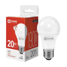 Лампа светодиодная IN HOME LED-A60-VC, Е27, 20 Вт, 230 В, 3000 К, 1900 Лм теплый