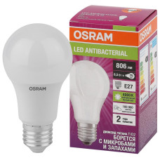 Лампа светодиодная LED Antibacterial A 8.5 Вт грушевидная матовая 4000 К