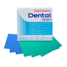 Листы для раббердама (кофердама)  152х152 (36 листов) зеленые Dental Dams с ароматом мяты средние 