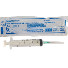 Шприц 20 мл. трехкомпонентный 0,80*40 /21G*1/4, (Китай) Шприц 20 мл. трехкомпонентный 0,80*40 /21G*1/4, (Китай)